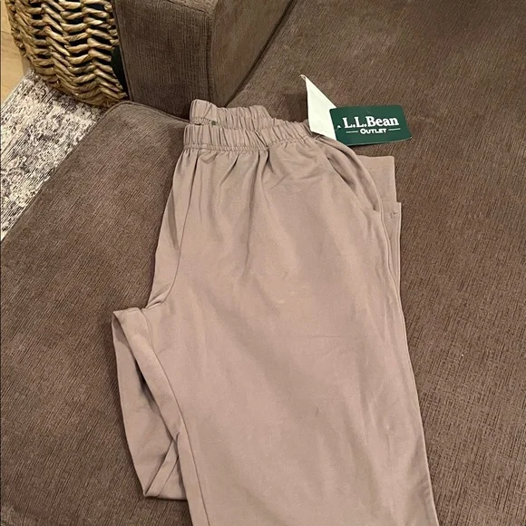 L.L. Bean Brown Elastic Waist Pants color is taupe - Picture 6 of 6